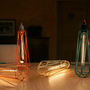 Lámpara colgante-Filament Style-DIAMOND 2 - Suspension Bleu câble Orange Ø12cm | L